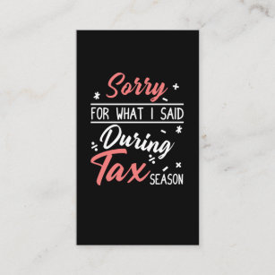 Tax Season Joke Accountant Coffee CPA Bookkeeper Business Card
