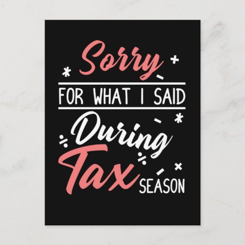 Tax Season Joke Accountant Coffee CPA Bookkeeper Postcard