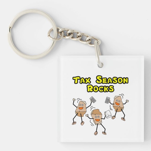 Tax Season Rocks Keychain (Front)