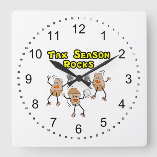 Tax Season Rocks Square Wall Clock