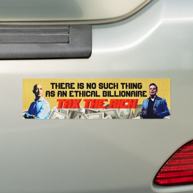 Tax The Rich Bumper Sticker (On Car)