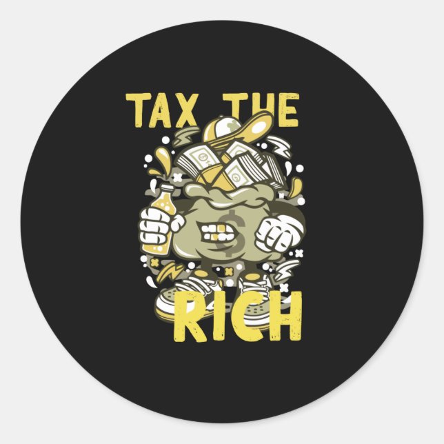 Tax The Rich Classic Round Sticker (Front)