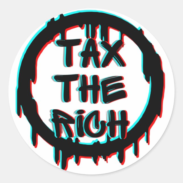 Tax The Rich Original Classic Round Sticker (Front)