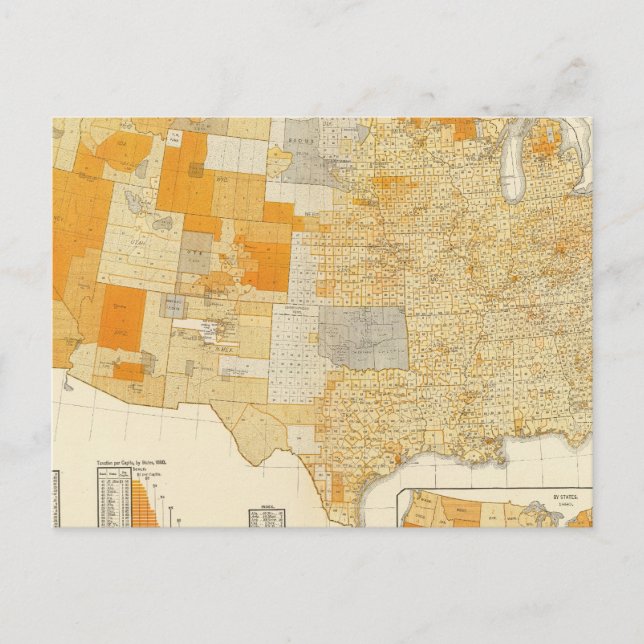 Taxation per capita, counties postcard (Front)