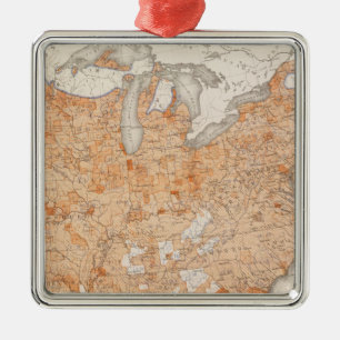 Taxation per Capita, Statistical US Lithograph Metal Ornament
