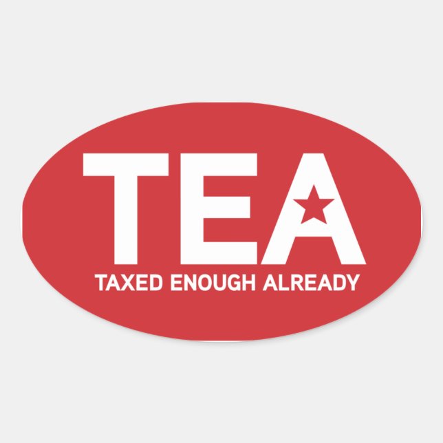 Taxed Enough Oval Sticker (Front)