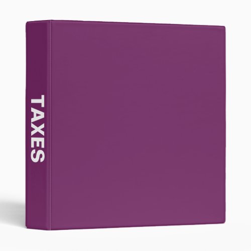 Taxes Big Bold Name binder