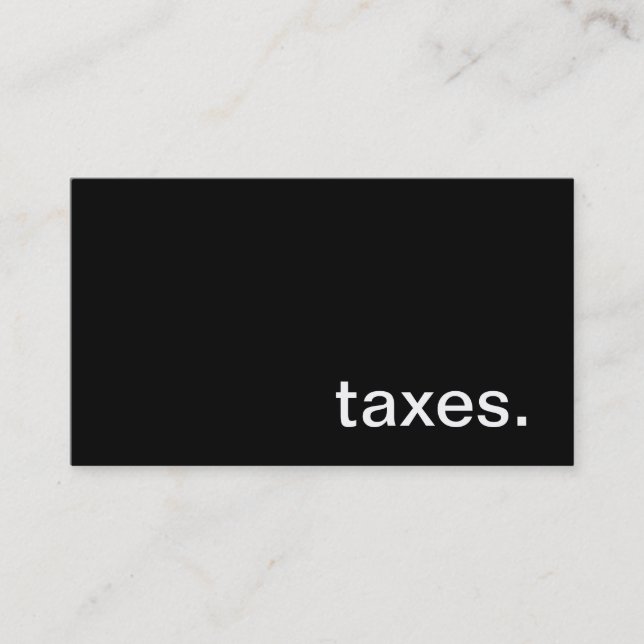 Taxes Business Card (Front)