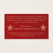 TaxFreeTipAct.com Cards (Back)