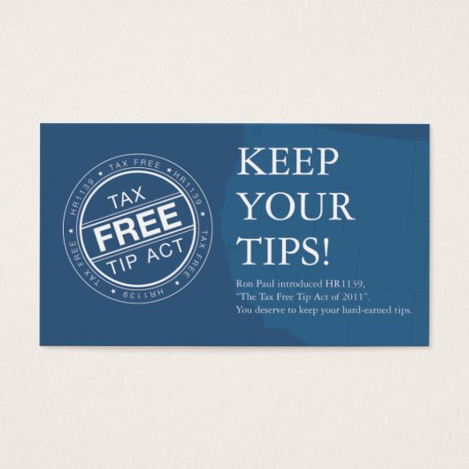 TaxFreeTipAct.com Cards (Front)