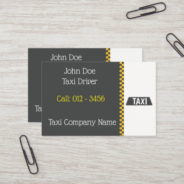 Taxi-Based Business Card (Front/Back In Situ)