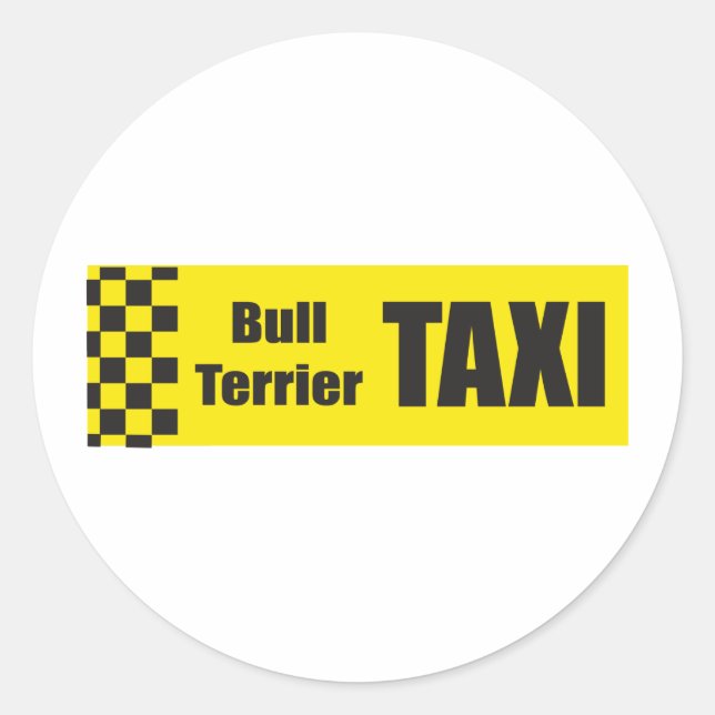 Taxi Bull Terrier Classic Round Sticker (Front)