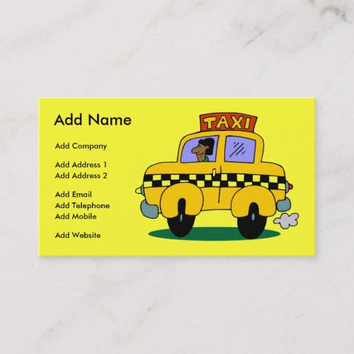 A Customizable Taxi Business/Profile Card Business Card