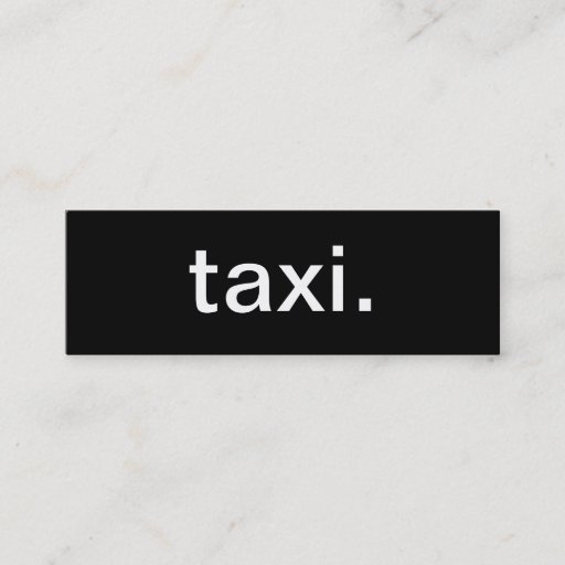 Customizable Taxi Business Card