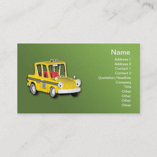 Customizable Taxi Business Cards