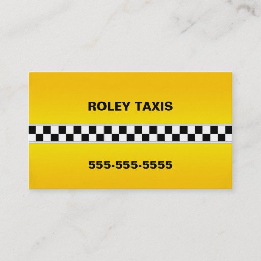 Customizable Taxi Business Card