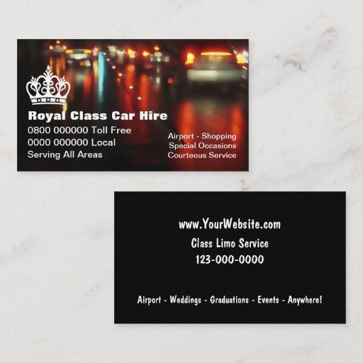 Customizable Taxi Business Cards