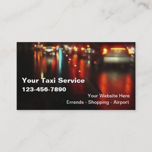 Customizable Taxi Business Cards