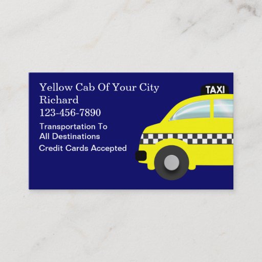 Customizable Taxi Business Cards