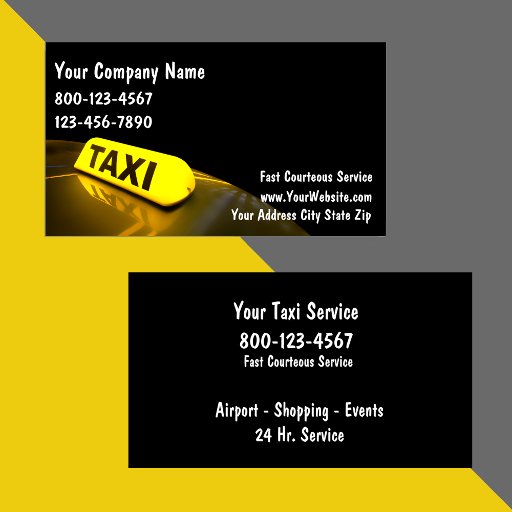 Customizable Taxi Business Cards