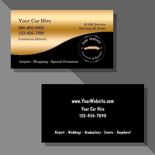 Customizable Taxi Business Cards