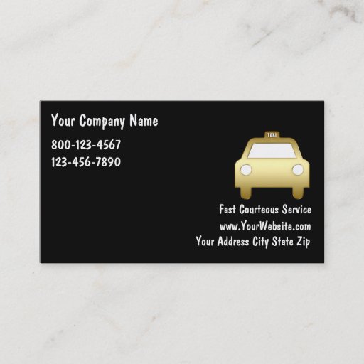 Customizable Taxi Business Cards