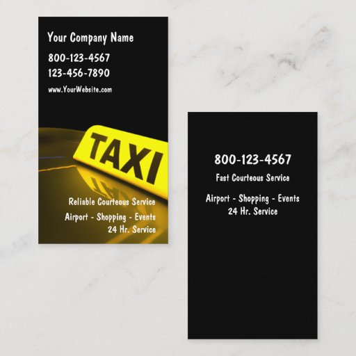 Customizable Taxi Business Cards