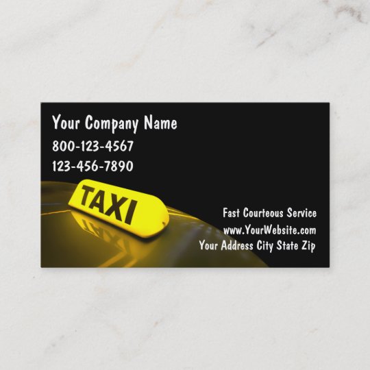 Taxi Business Cards Zazzle Com