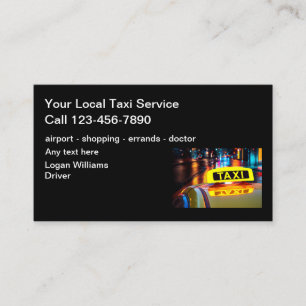 Taxi Business Cards Simple Modern Design