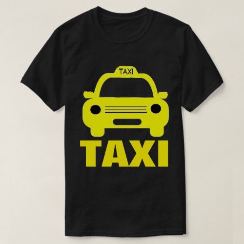 Taxi Cab and Text on Mens Basic Dark T_Shirt
