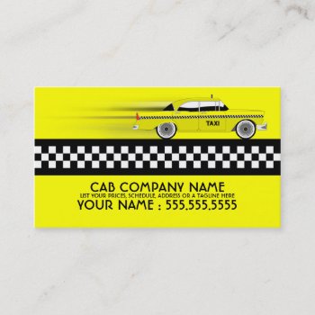 Taxi Cab Business Card by asyrum at Zazzle