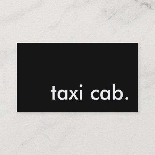 Customizable taxi cab. business card template