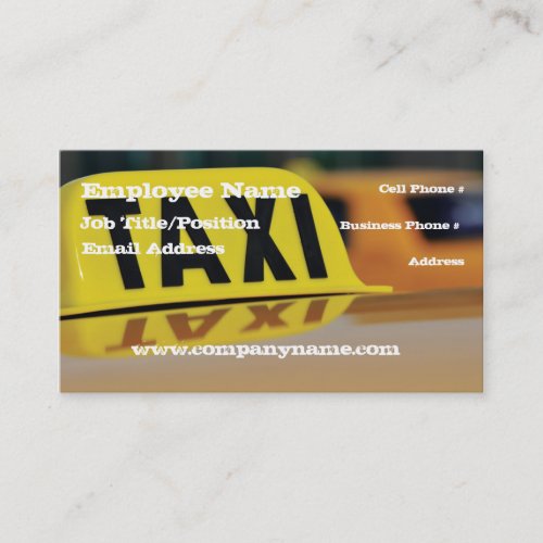 Taxi Cab Business Card Template
