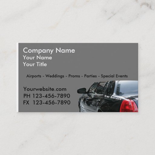 Customizable Taxi Cab Business Cards