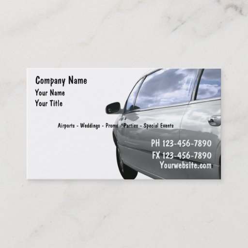 Customizable Taxi Cab Business Cards