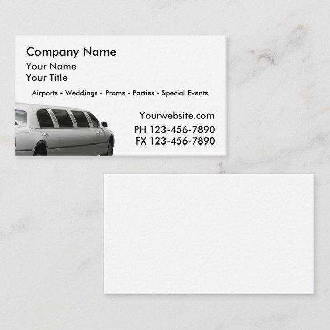 Taxi Cab Business Cards (Front/Back)