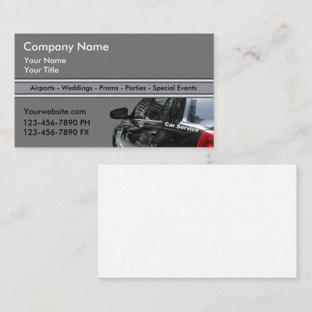 Taxi Cab Business Cards Fixed (Front/Back)