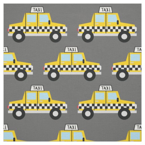 Taxi Cab Cars Cute Kids Vehicles Boys Fabric