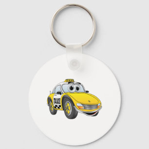 Taxi Cab Cartoon Keychain
