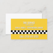Taxi Cab Driver Black and White Pattern Business Card (Front/Back)