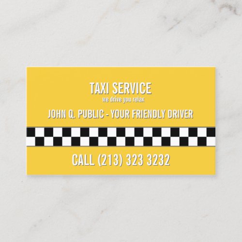 Taxi Cab Driver Business Card