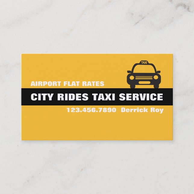 Taxi Cab Driver Services Business Card (Front)