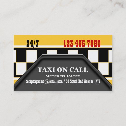 Taxi cab driver services business card template