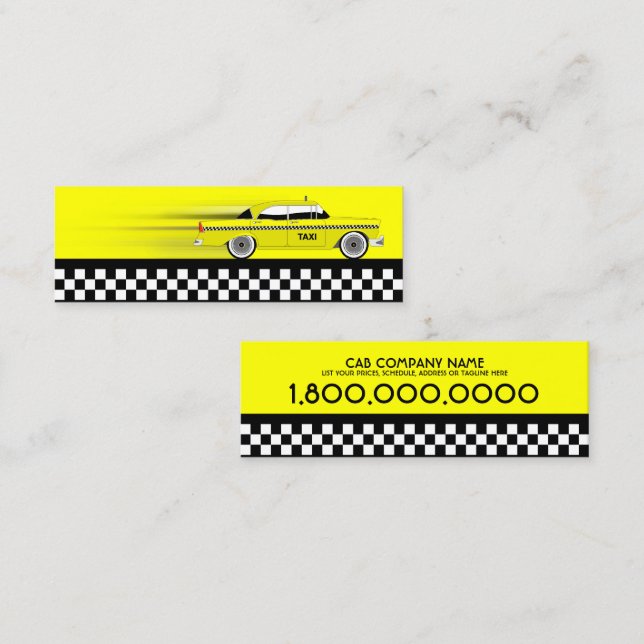 taxi cab mini business card (Front/Back)