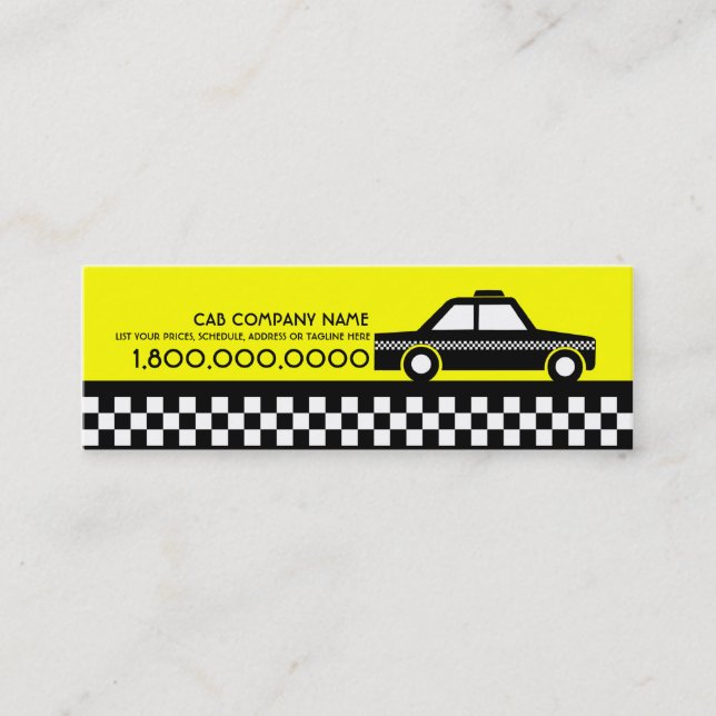 taxi cab mini business card (Front)
