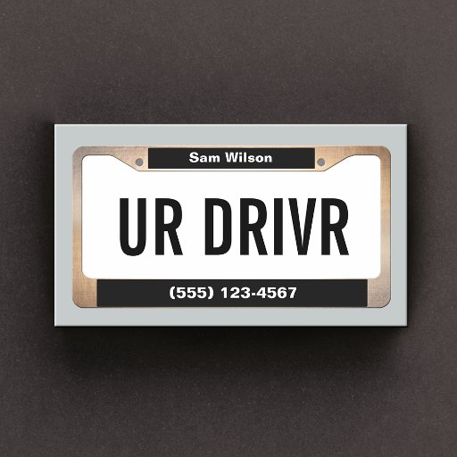 Customizable Taxi Cab Service Car Licensed Plate Business Card