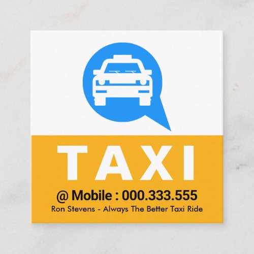 Taxi Cab Speech Box Driver  Square Business Card