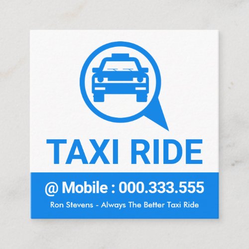 Taxi Cab Speech Box Driving Square Business Card