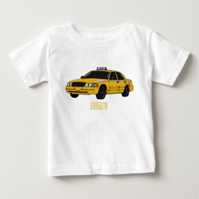Taxi cartoon illustration baby T-Shirt (Front)