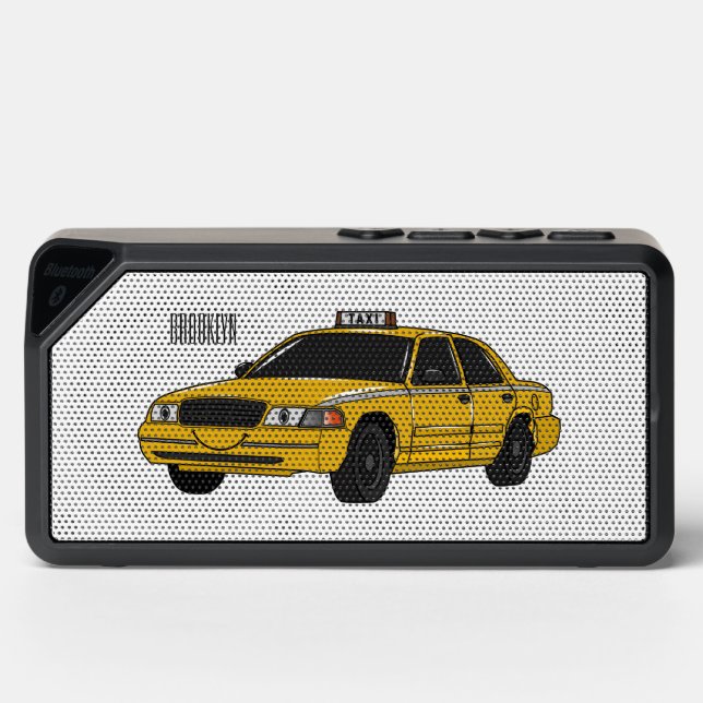 Taxi cartoon illustration bluetooth speaker (Front)